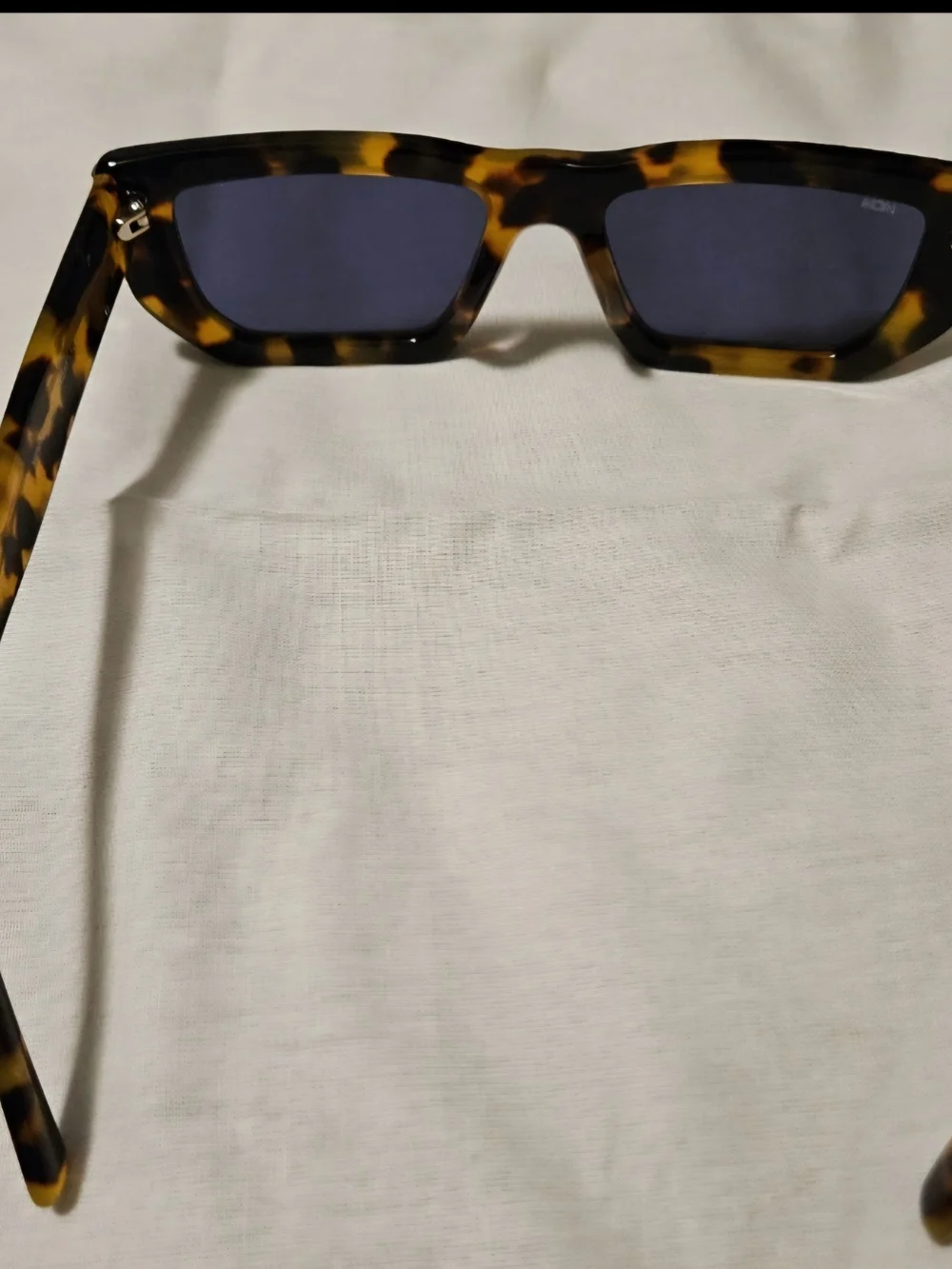 MCM Tortoiseshell Rectangle Sunglasses with Blue Lenses